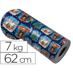 Papel de regalo verjurado 7002-62 navidad bobina 62 cm 7 kg
