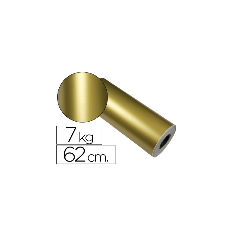 Papel de regalo verjurado star oro bobina ancho 62 cm peso 7 kg