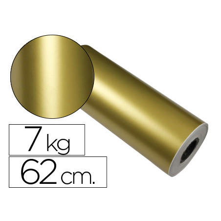 Papel de regalo verjurado star 7091 oro bobina 62 cm 7 kg