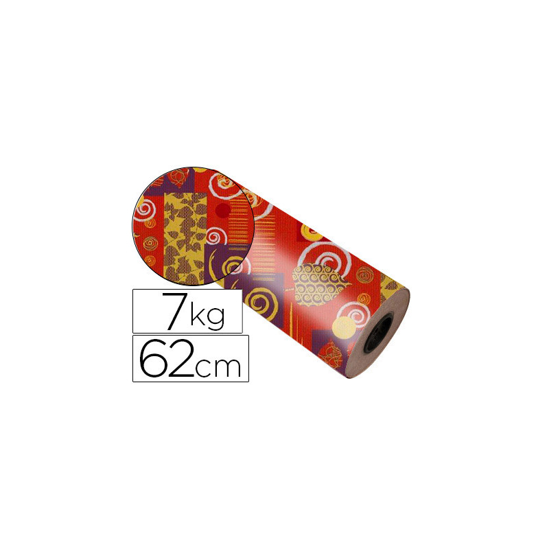 Papel de regalo kraft havana todo el año bobina 62 cm 7 kg