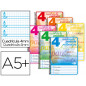 Cuaderno espiral liderpapel cuarto pautaguia tapa dura 80h 75 gr cuadro pautado 4mm con margen