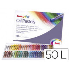 Lapices pentel oil pastel caja de 50 colores surtidos