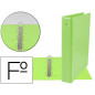 Carpeta liderpapel 4 anillas 40 mm redondas plastico folio color verde pistacho