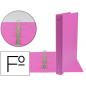 Carpeta liderpapel 4 anillas 25 mm redondas plastico folio color fucsia