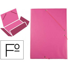 Carpeta liderpapel gomas plastico folio solapa color fucsia