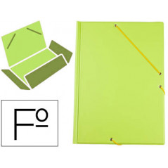 Carpeta liderpapel gomas plastico folio solapa color verde pistacho