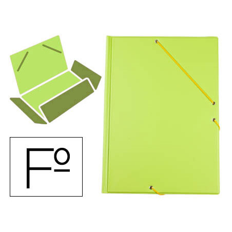 Carpeta liderpapel gomas plastico folio solapa color verde pistacho