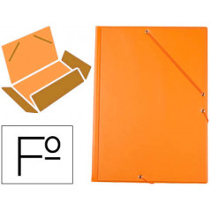 Carpeta liderpapel gomas plastico folio solapa color naranja