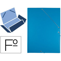 Carpeta liderpapel gomas plastico folio solapa color celeste