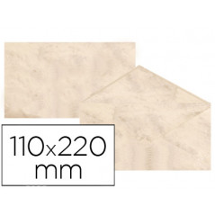 Sobre fantasia marmoleado beige 110x220 mm 90 gr paquete de 25