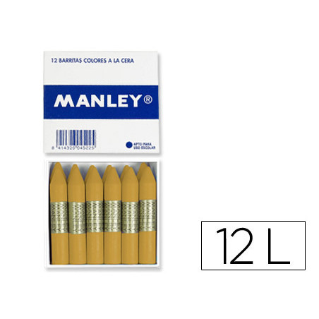 Lapices de cera manley unicolor ocre madera n.64 cajade 12 unidades