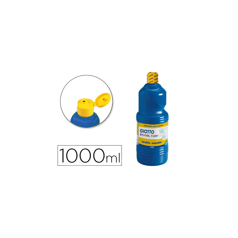 Tempera liquida giotto escolar lavable 1000 ml azul ultramar