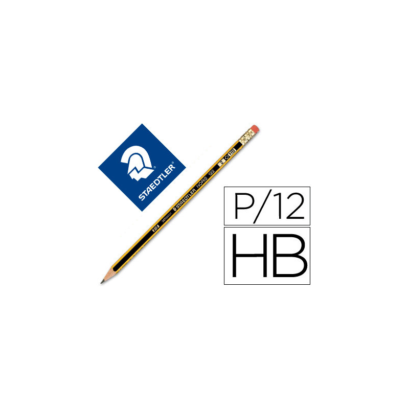 Lapices de grafito staedtler noris n.2 hb con goma de borrar unidad