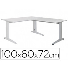 Ala para mesa rocada serie metal 60x 100 cm derecha o izquierda acabado ac02 aluminio/ gris