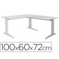 Ala para mesa rocada serie metal 60x100 cm derecha o izquierda acabado gris/gris