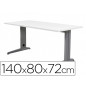 Mesa de oficina rocada metal 2001ac04 aluminio /blanco 140x80 cm