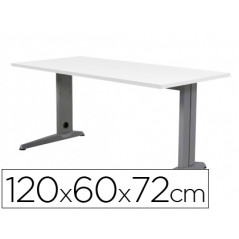 Mesa de oficina rocada metal 2000ac04 aluminio /blanco 120x60 cm