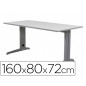 Mesa de oficina rocada metal 2002ac02 aluminio /gris 160x80 cm