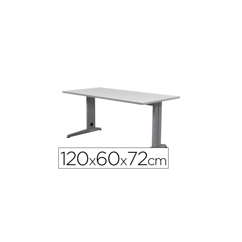 Mesa de oficina rocada metal 2000ac02 aluminio /gris 120x60 cm