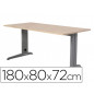 Mesa de oficina rocada metal 2003ac01 aluminio /haya 180x80 cm