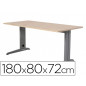 Mesa de oficina rocada metal 2003ac01 gris/haya 180x80 cm
