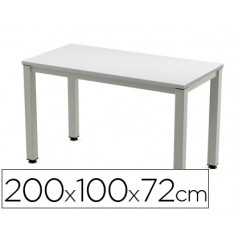 Mesa de oficina rocada executive 2005ad02 aluminio /gris 200x100 cm