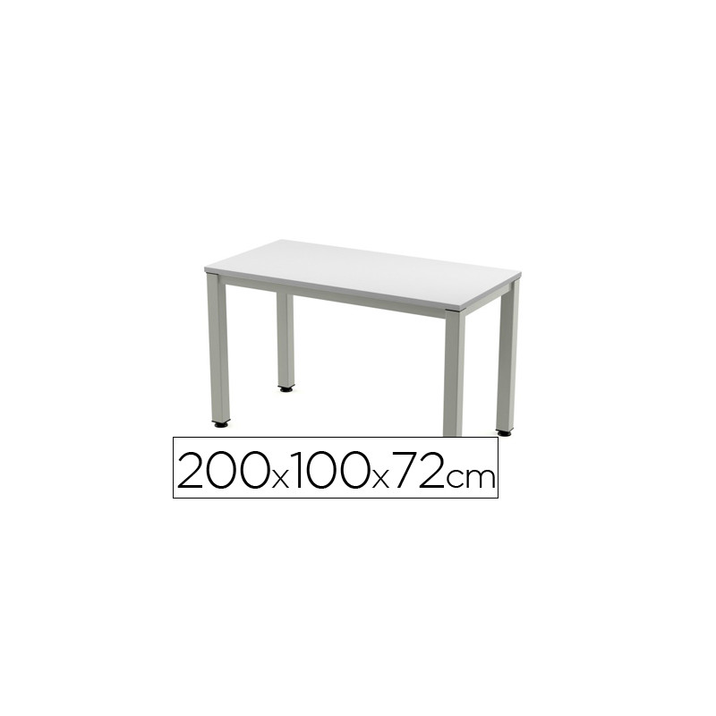 Mesa de oficina rocada executive 2005ad02 aluminio /gris 200x100 cm