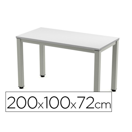 Mesa de oficina rocada executive 2005ad02 aluminio /gris 200x100 cm