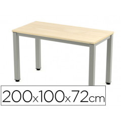 Mesa de oficina rocada executive 2005ad01 aluminio /haya 200x100 cm