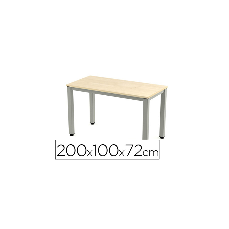 Mesa de oficina rocada executive 2005ad01 aluminio /haya 200x100 cm