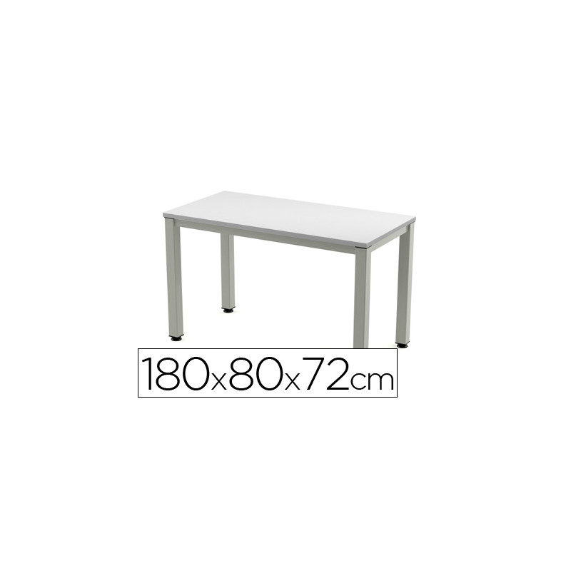Mesa de oficina rocada executive 2003ad02 aluminio /gris 180x80 cm