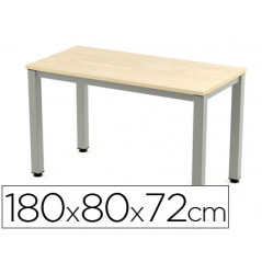 Mesa de oficina rocada executive 2003ad01 aluminio /haya 180x80 cm