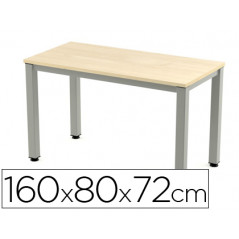 Mesa de oficina rocada executive 2002ad01 aluminio /haya 160x80 cm