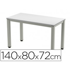 Mesa de oficina rocada executive 2001ad02 aluminio /gris 140x80cm