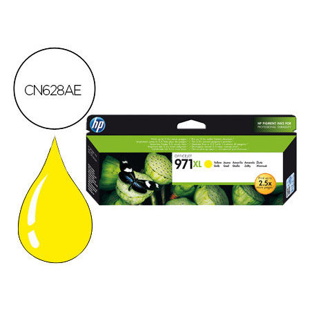 Ink-jet hp 971xl x451dn x451dw/551dw x476dn x476dw x576dw amarillo 6600 pag