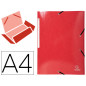 Carpeta exacompta iderama gomas carton laminado 425 gr tres solapas din a4 rojo