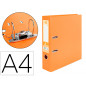 Archivador de palanca liderpapel a4 documenta forrado pvc con rado lomo 75mmnaranja compresor metalico