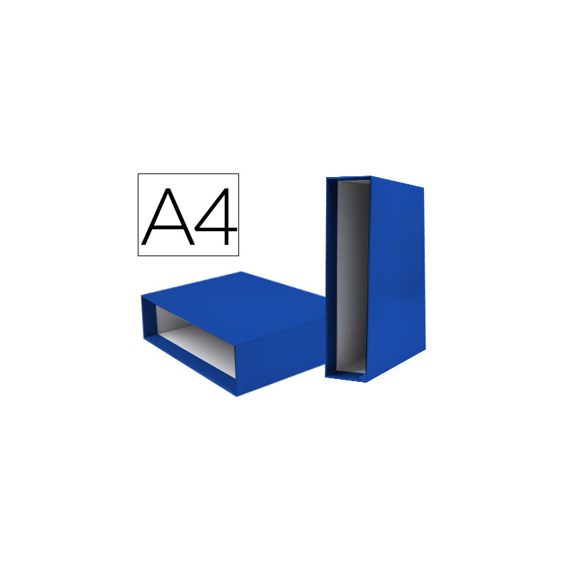 Caja archivador liderpapel de palanca carton din a4 documenta lomo 75mm color azul