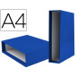 Caja archivador liderpapel de palanca carton din a4 documenta lomo 75mm color azul