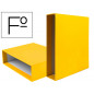 Caja archivador liderpapel de palanca carton folio documenta lomo 75mm color amarillo