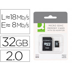 Memoria sd micro q-connect flash 32 gb clase 6 con adaptador