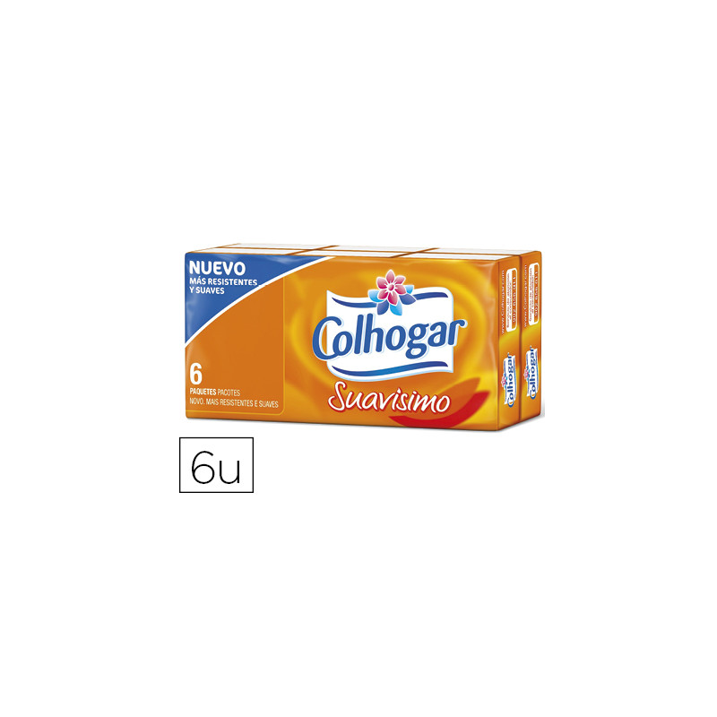 Pañuelos de papel colhogar compacto blanco 4 capas paquete de 6 pañuelos