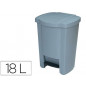Papelera contenedor q-connect plastico con tapadera y pedal 18l 440x330x290 mm