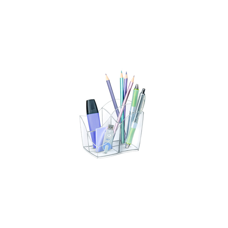 Cubilete portalapices cep gama ellypse plastico transparente 118x89x98 mm