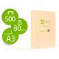 Papel color q-connect din a3 80gr crema paquete de 500 hojas