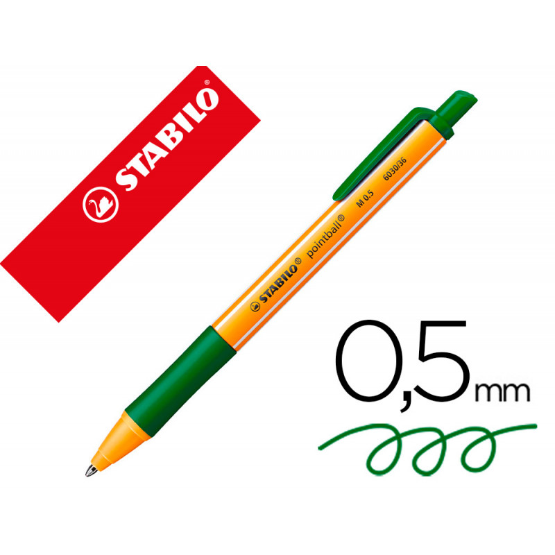 Boligrafo stabilo pointball 0,5 mm verde