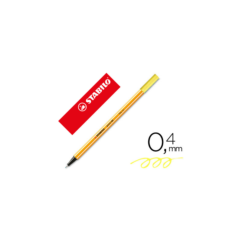 Rotulador stabilo punta de fib ra point 88 amarillo neon punta fina 0,4mm