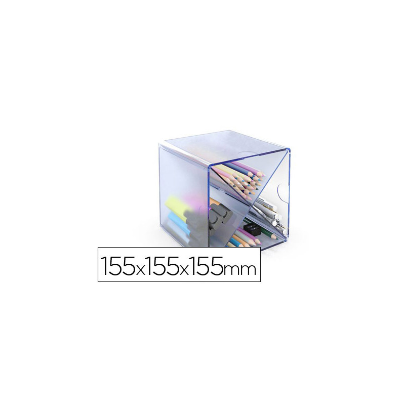 Archicubo archivo 2000 aspa organizador modular apilable plastico azul tpe 150x150x150 mm incluye 2 clips de sujecion
