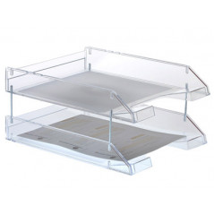 Bandeja sobremesa archivo 2000 plastico transparente cristal 340x260x60 mm