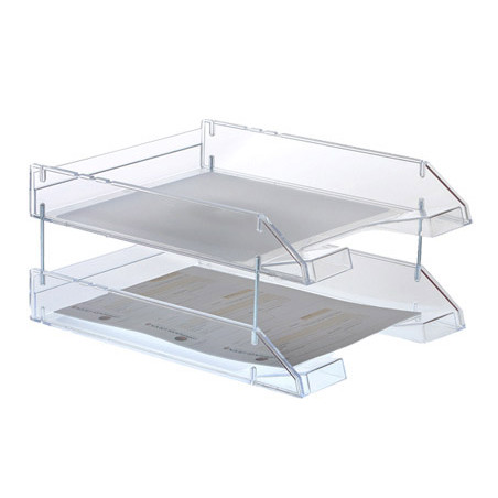 Bandeja sobremesa archivo 2000 plastico transparente cristal 340x260x60 mm